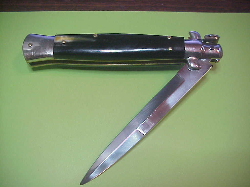 RENZO PASCOTTO 25cm Italian Maniago Picklock horn automatic knife