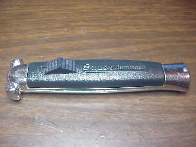 STAINLESS STEEL 21cm RARE Blue Super Automatic OTF DA vintage switchblade knife
