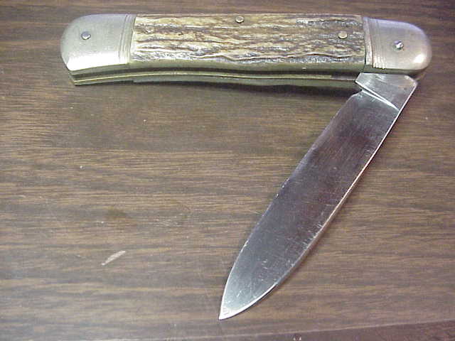 HUBERTUS SOLINGEN 11cm German Lever knife Stag West Germany automatic knife