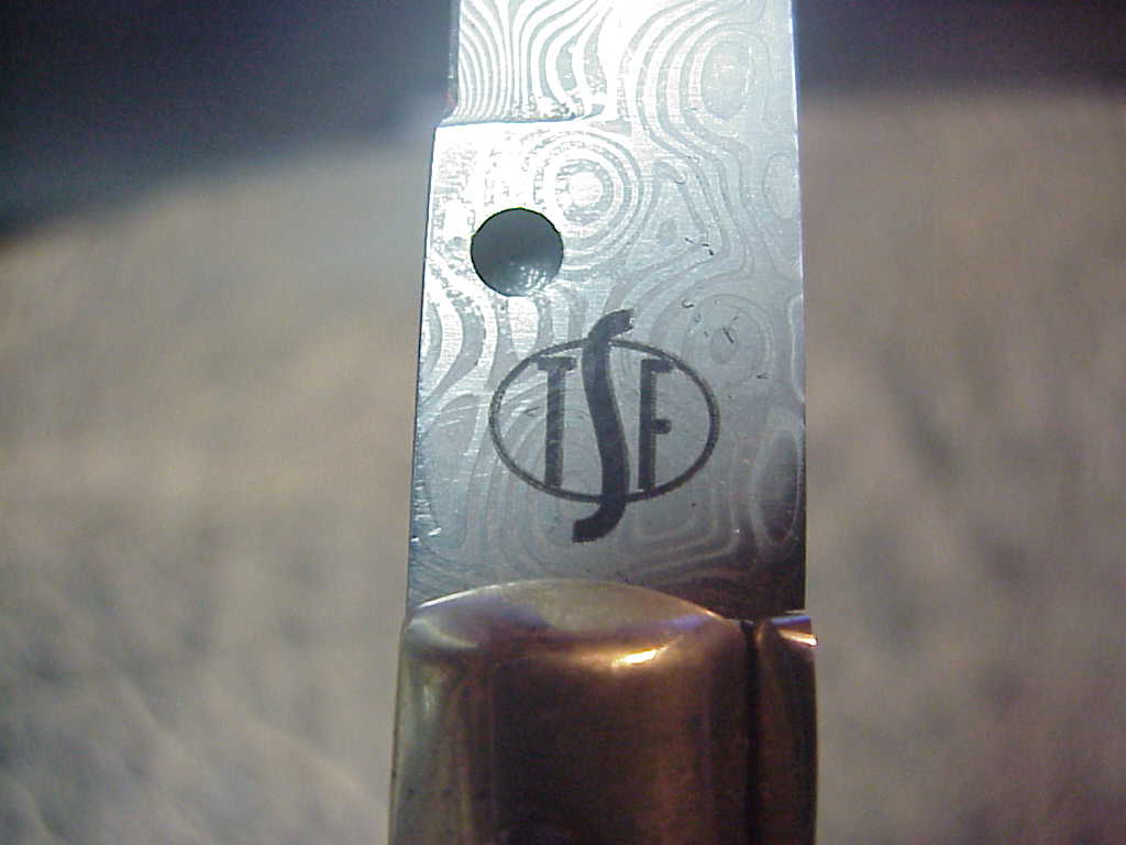 z TSF Frank Beltrame 28cm Italian Picklock Damascus commemorative switchblade knife