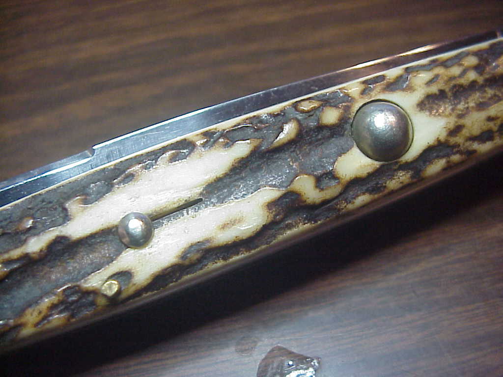 z Rostfrei 8 Italian 33cm Stag Transitional Stiletto Switchblade knife 5mm backspring