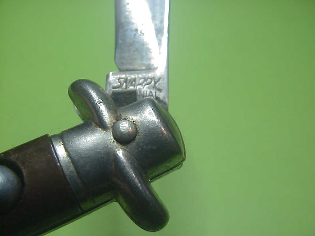 Colonial Snappy Vintage 1950s Rootbeer bowtie keychain switchblade knife