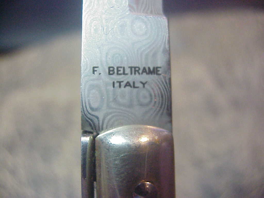 z TSF Frank Beltrame 28cm Italian Picklock Damascus commemorative switchblade knife