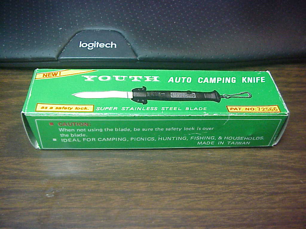 YOUTH AC-86 22cm TAIWAN OTF Auto Camping Knife vintage NOS RED switchblade w/ safety