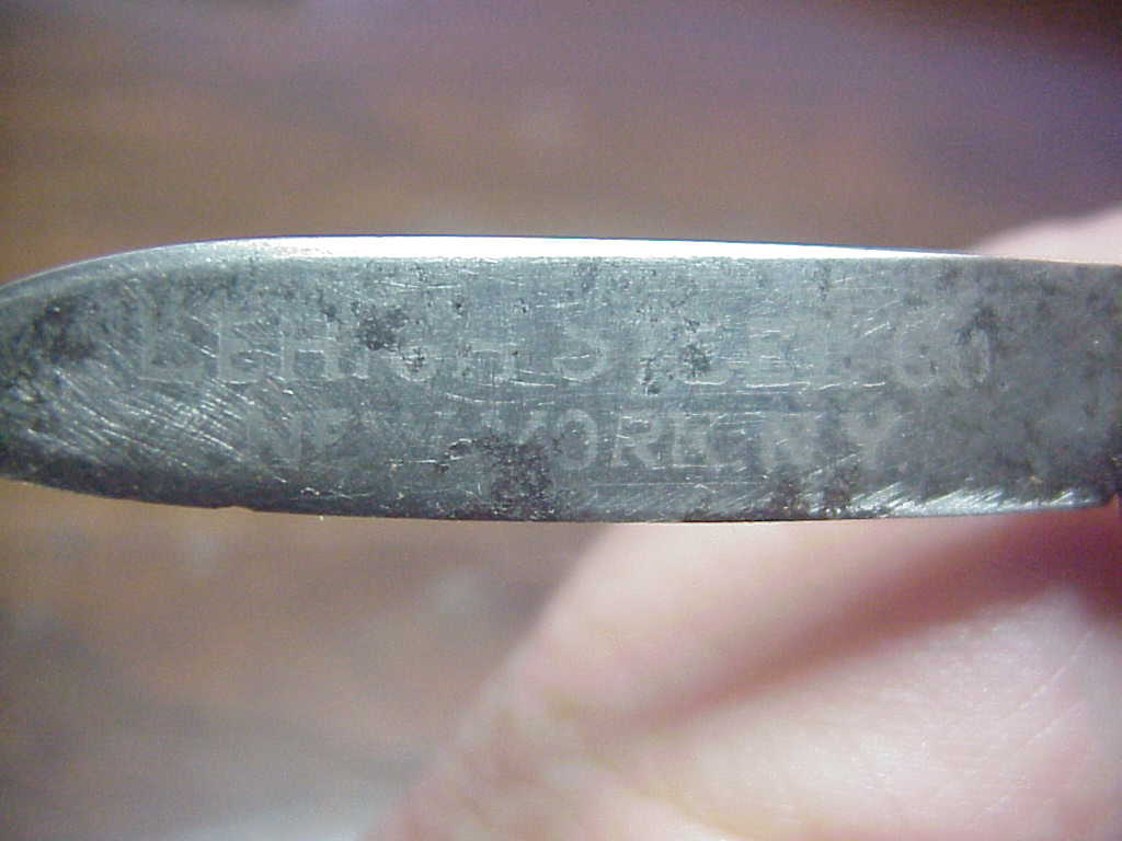 z Flylock Double Rare pattern Nickel Silver Etched Lehigh Steel Co