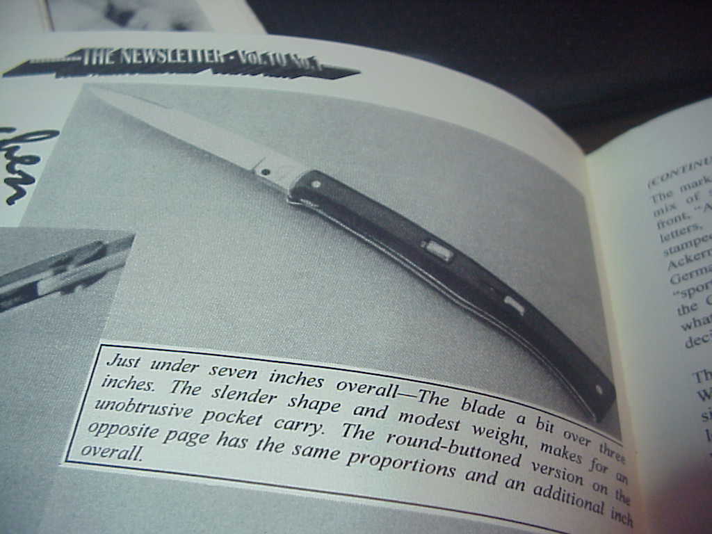 Automatic Knife Resource Guide & Newsletter Vol 10 No 1