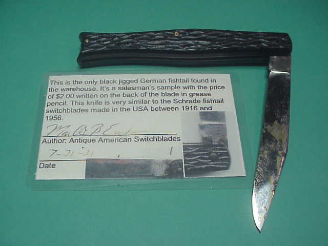 SOLINGEN CUTLERY B.SVOBODA GERMANY Fishtail automatic NOS salesman sample