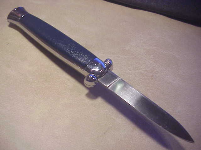 STAINLESS STEEL 21cm RARE Blue Super Automatic OTF DA vintage switchblade knife