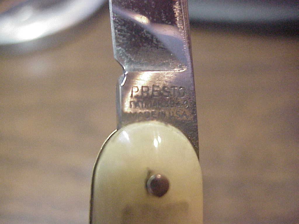 z PRESTO Cigar Jack Onyx celluloid single blade automatic knife