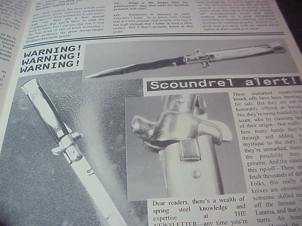 Automatic Knife Resource Guide & Newsletter Vol 12 No 1