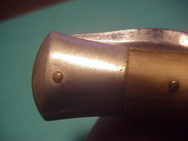 Latama ITALY 28cm Italian Picklock Kris 1950s Cream & Green horn vintage automatic knife