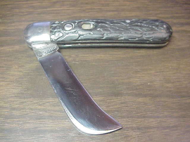 PRESTO Hawkbill Black wormgroove Vintage automatic knife