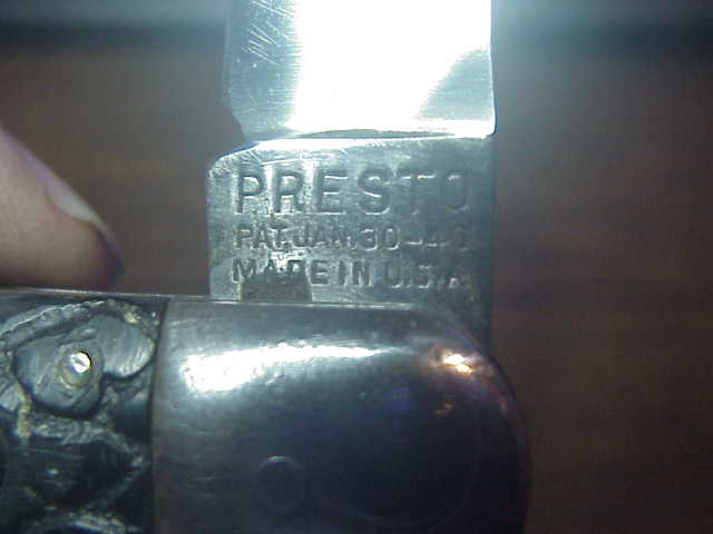 PRESTO Hawkbill Black wormgroove Vintage automatic knife