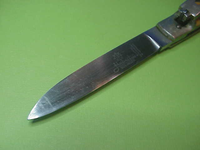 Hubertus SOLINGEN 11cm German Slimline Yellow Lever automatic knife