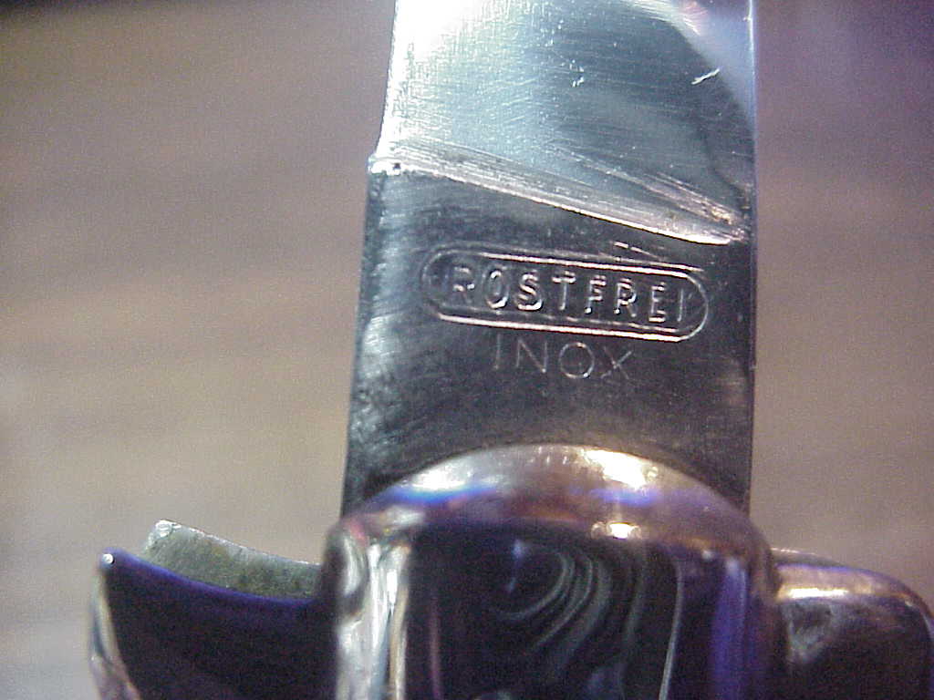 ROSTFREI INOX 20cm Derby bolster Vintage Italian BoBc stiletto automatic knife