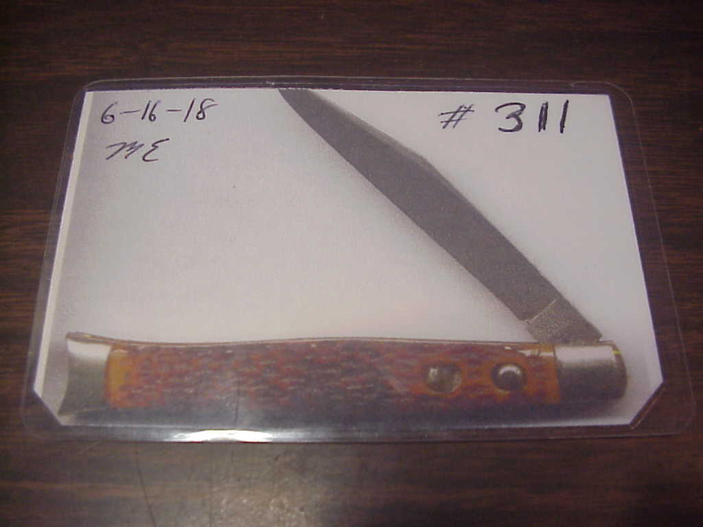 z Schrade Cut Co Fishtail Bone Prototype switchblade