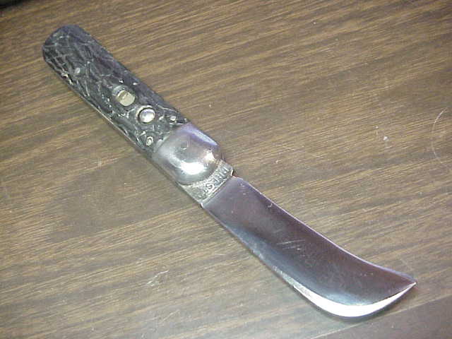 PRESTO Hawkbill Black wormgroove Vintage automatic knife