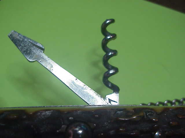 Zoppis 22cm Italian Picklock Stag Shell puller 6 Blade Camper Vintage automatic knife w chain