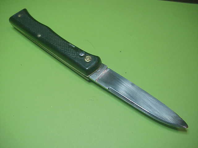 INOX 17cm French Florinox Black checkered Vintage automatic knife