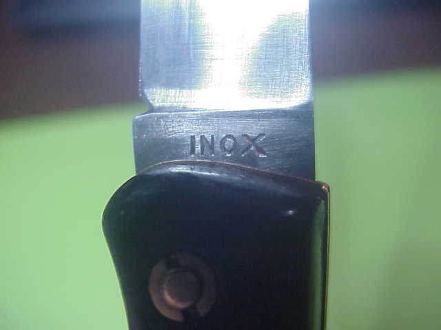 INOX 17cm French Florinox Black checkered Vintage automatic knife