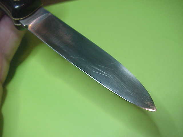 INOX 17cm French Florinox Black checkered Vintage automatic knife