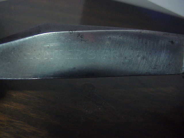 Schrade Cut Co Hunters Pride # G1543 3/4 bone ETCHED Folding guard switchblade knife