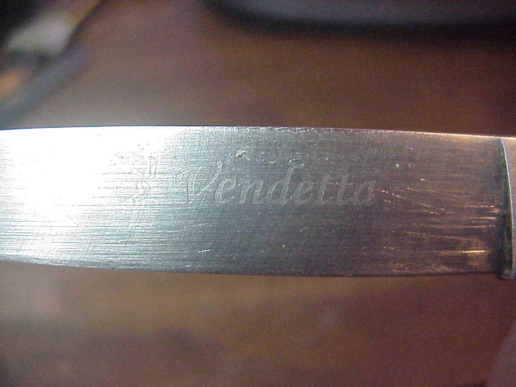 z Corsica Vendetta 23cm Italian stiletto Swivel bolster automatic knife with etch