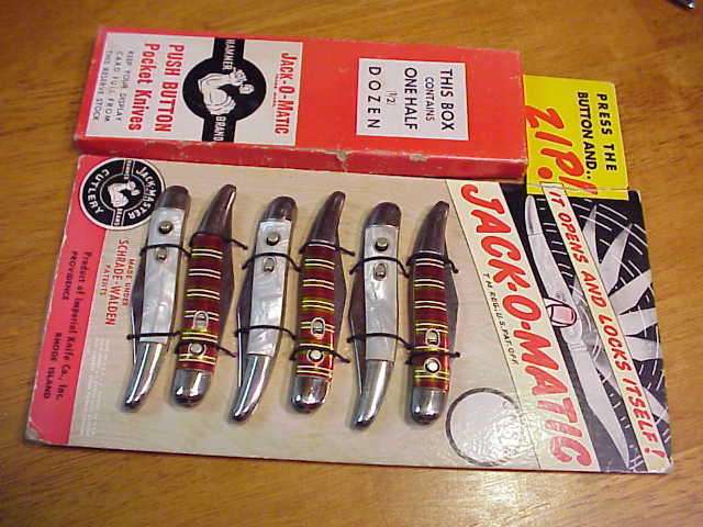 JACK-O-MATIC 1950s Display Card for Imperial toothpick switchblade knives