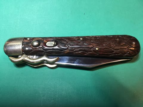 PRESTO Lazy W Folding Guard Hunter Wormgroove switchblade knife