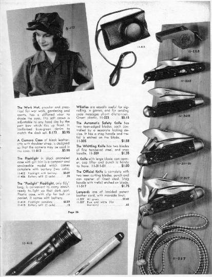 PRESTO Girl Scout knife & box Vintage early 1940s automatic knife official