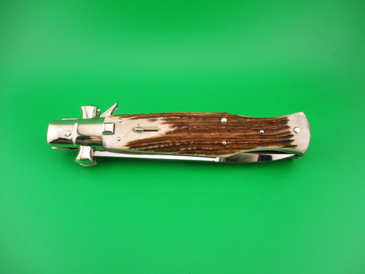 AGA CAMPOLIN ITALY 29cm Italian BLACK WIDOW Stag Fulcrum Wasp Square button knife