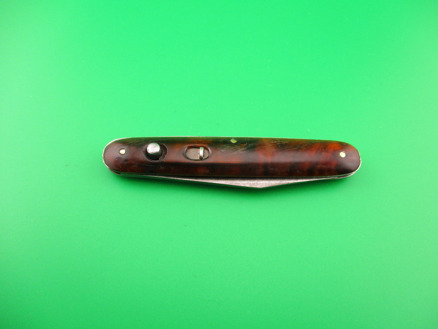 PRESTO single Cigar Tortoise celluloid handle switchblade knife