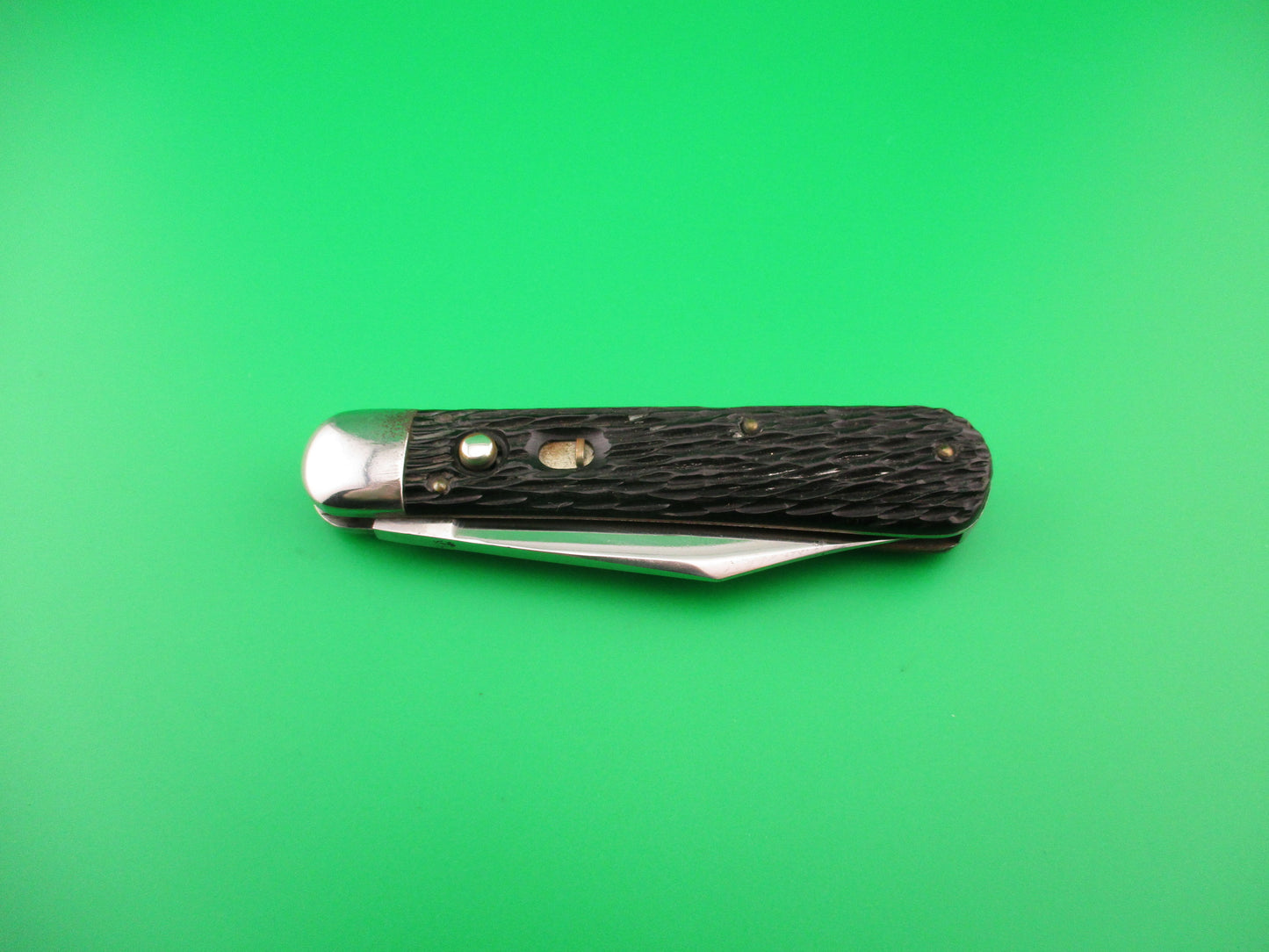 SCHRADE WALDEN NY #155 Scout Black Stagged vintage automatic knife