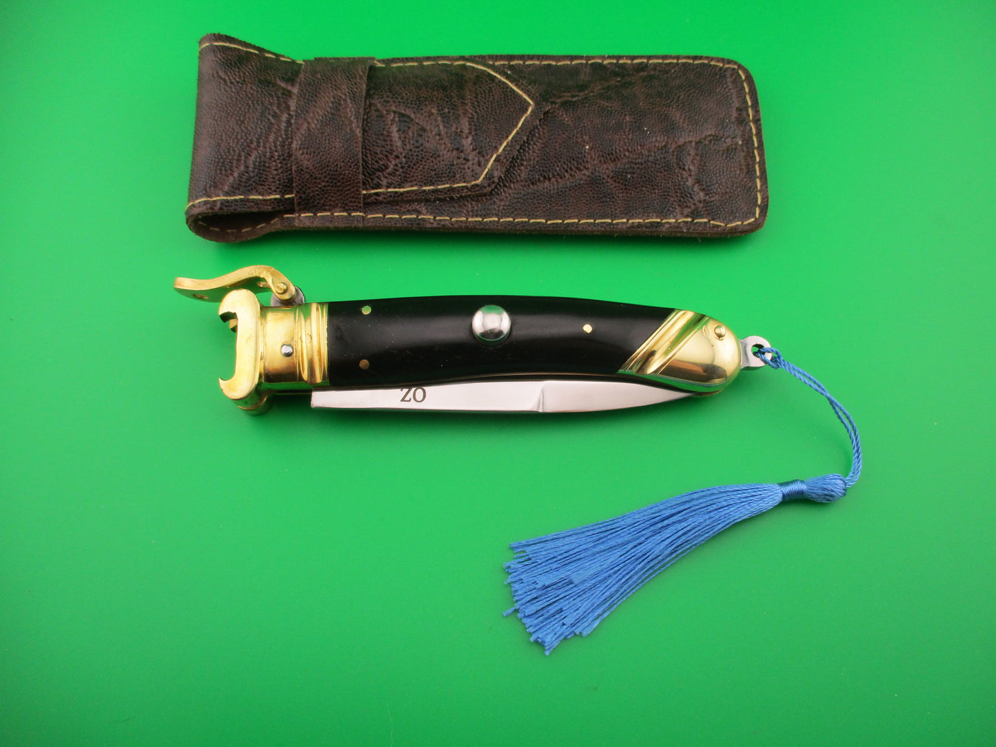 OZ 23cm Scarperia Tonerini Italian Inspired Fulcrum Shell puller Custom Automatic Knife