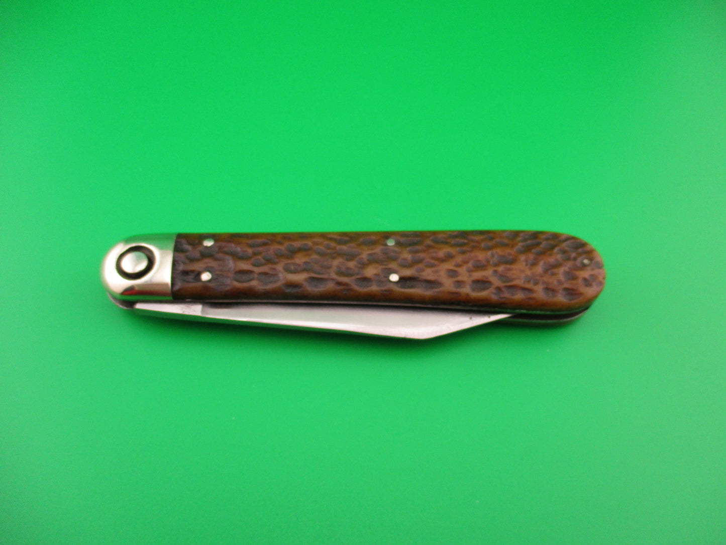 Press Button Knife Co #1000 INVINCIBLE antique bone handled switchblade knife