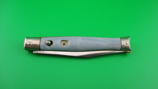 Colonial SHUR SNAP Fishtail Light Blue 3rd Gen switchblade knife rare