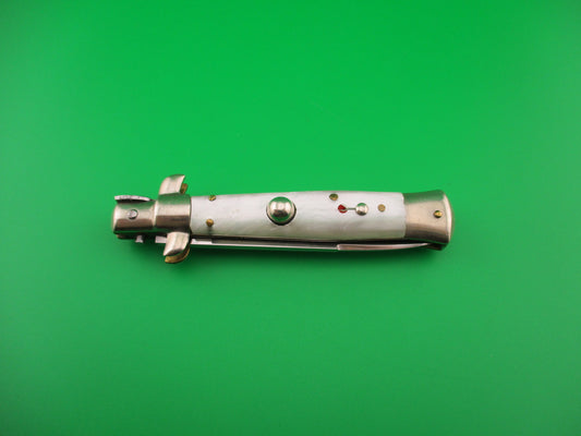 C JUL HERBERTZ IMPORT 18cm Italian Transitional Pearlex Stiletto switchblade NOS Red Dot