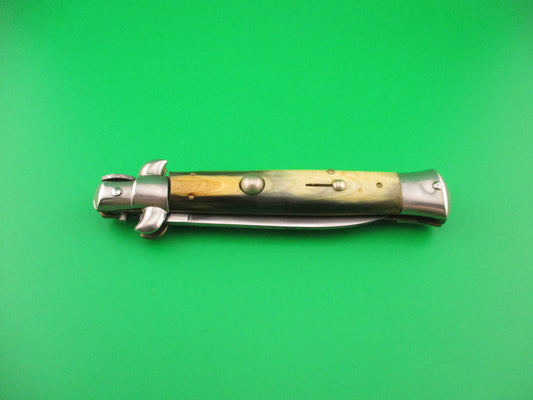 Rostfrei (slant) 21cm Italian Swivel bolster Flat grind genuine horn automatic knife