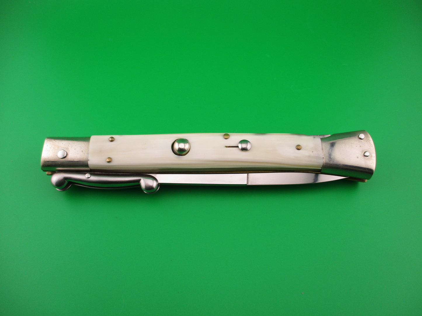 AGA CAMPOLIN 33cm Italian Swing Guard White Horn Pascotto automatic knife