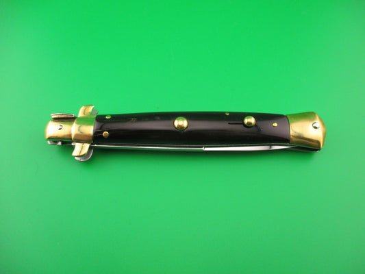 Sterile 27cm Italian Flatguard Brass bolsters Bayonet blade Vintage 1940s automatic knife