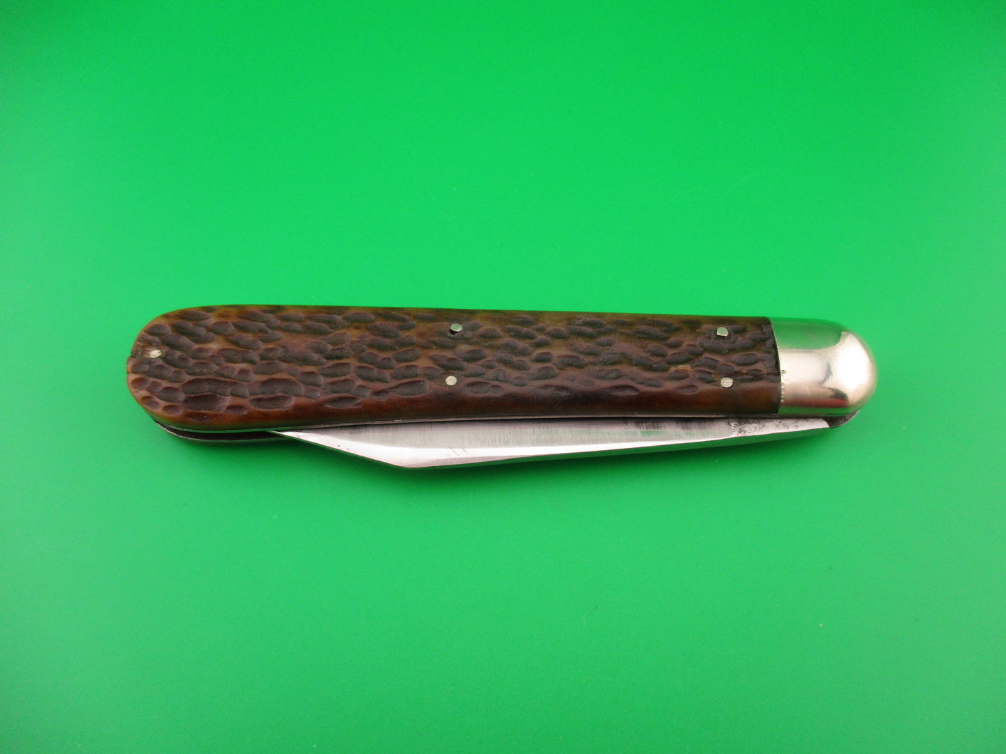Press Button Knife Co #1000 INVINCIBLE antique bone handled switchblade knife