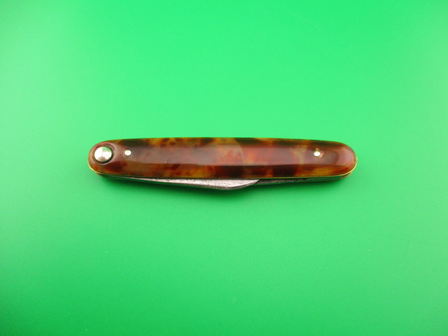Press Button Knife Co #202 medium double Tortoise celluloid automatic knife
