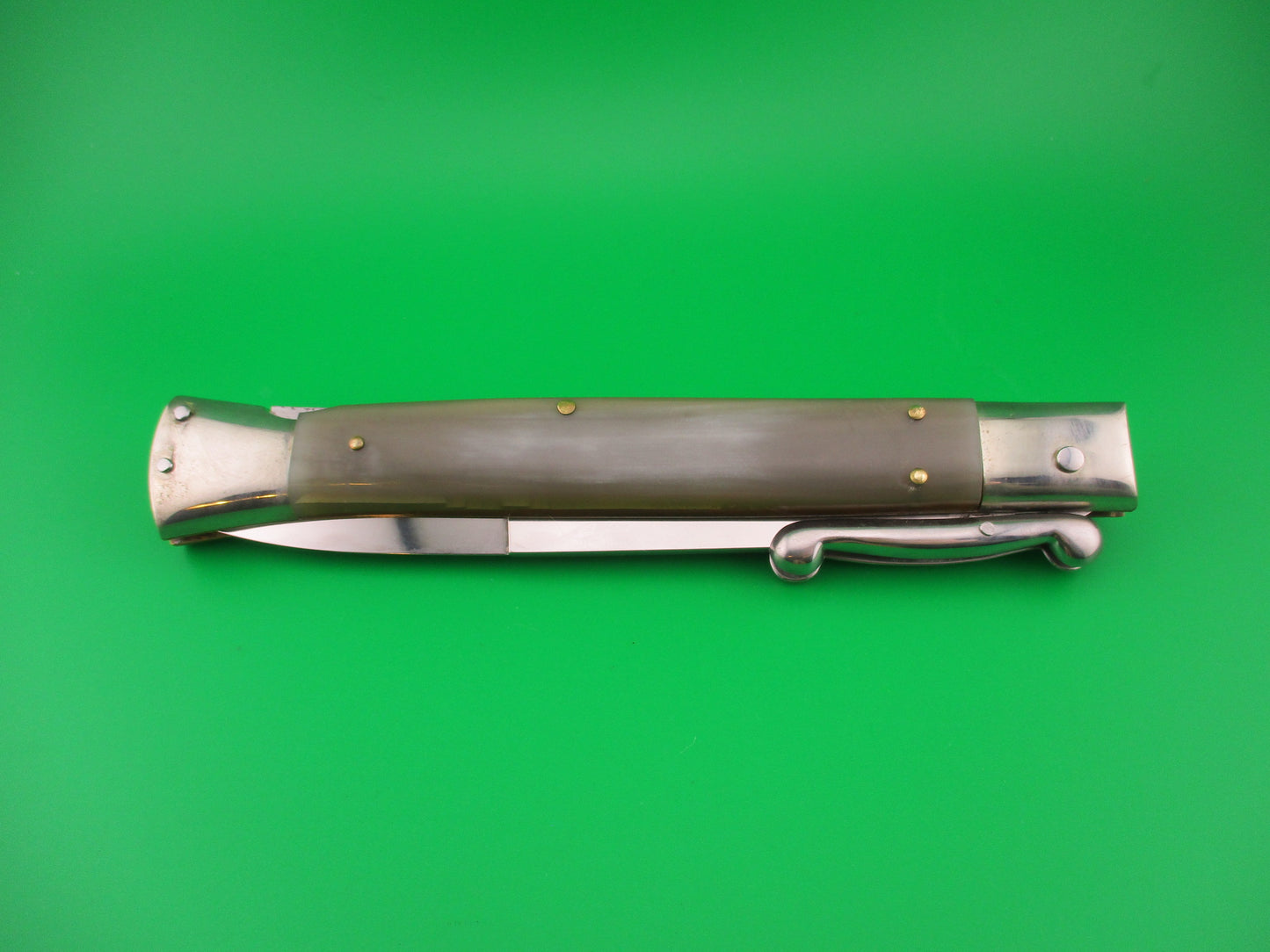 AGA CAMPOLIN 33cm Italian Swing Guard White Horn Pascotto automatic knife