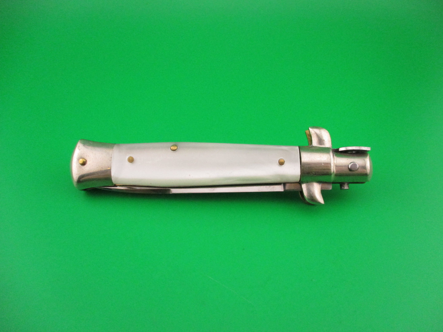C JUL HERBERTZ IMPORT 18cm Italian Transitional Pearlex Stiletto switchblade NOS Red Dot