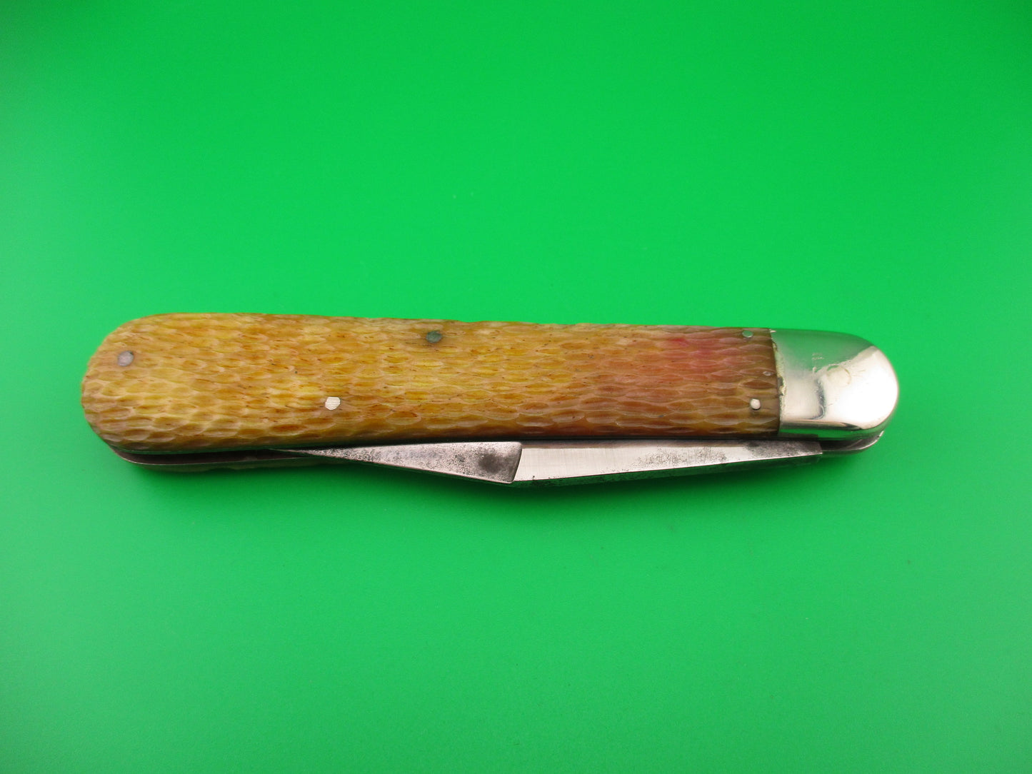 SCHRADE CUT CO 1613 3/4 Hunting Knife Saber Grind light bone vintage switchblade