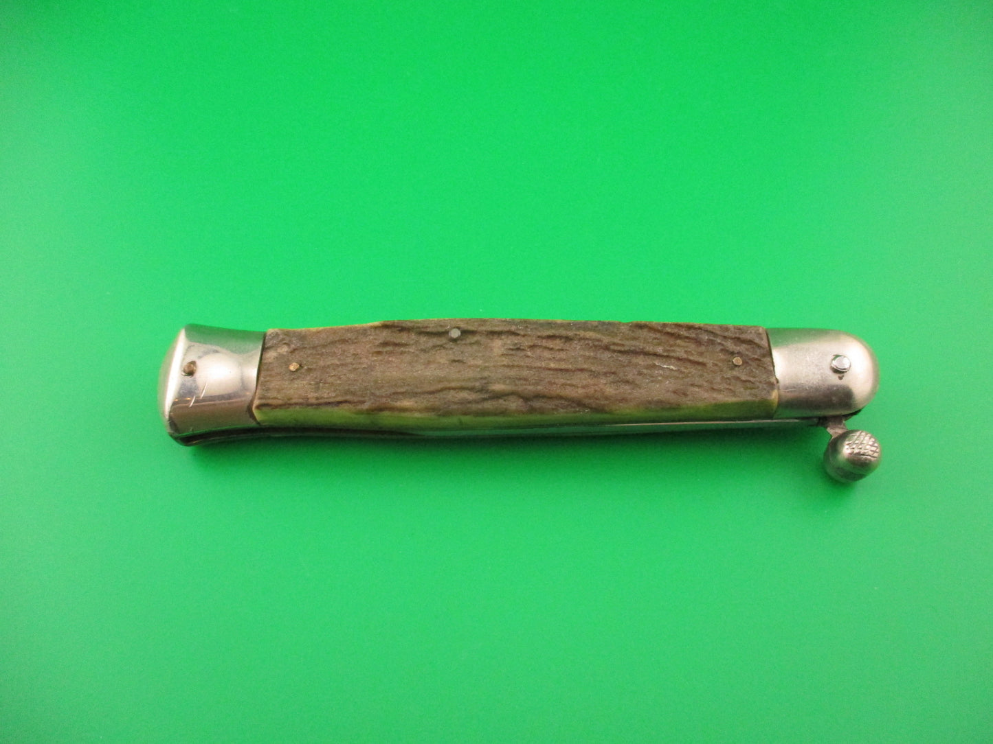 PAT ANG SZL ROSTFREI RAPID 25cm Italian Stag Knob Flip Open Vintage manual knife