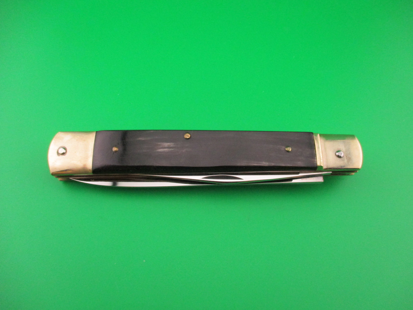 Hubertus 14cm West German Lever Large Horn Slimline 2 blade automatic knife