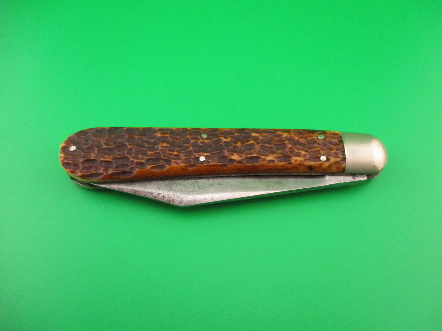 Press Button Knife Co #1000 INVINCIBLE antique switchblade knife w Etch