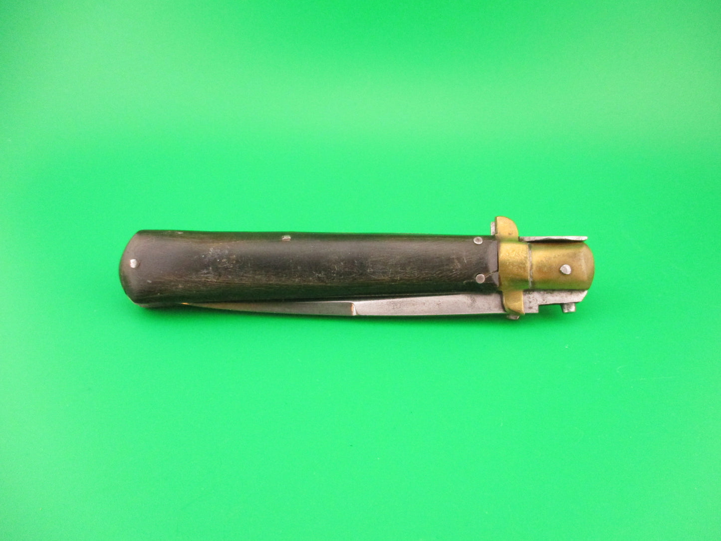 CAMPOBOSSO 22cm Italian Picklock Brass & Horn 1940s vintage automatic knife