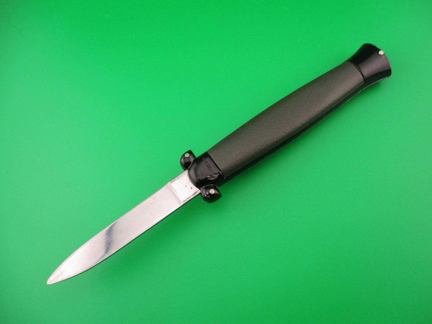 STAINLESS STEEL 20cm NATO MILITARY DA OTF green automatic knife black bolsters